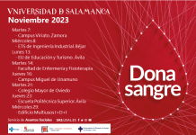 Campaña de donación de sangre Universidad de Salamanca noviembre 2023 Campaña de donación de sangre Universidad de Salamanca noviembre 2023