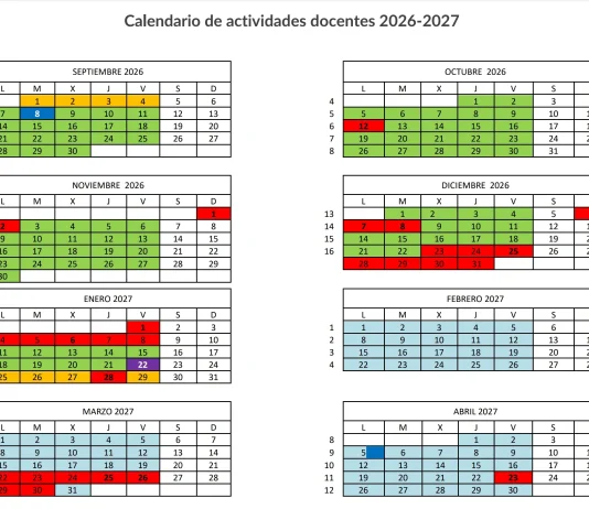 La Universidad de Salamanca presenta el calendario académico 2026/2027 Calendario universidad salamanca 2026 2027